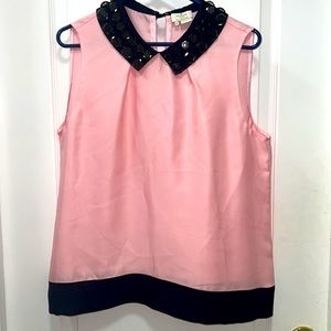 Harlow Kate Spade, sleeveless, embellished collar. Pink and Black. Beauty!